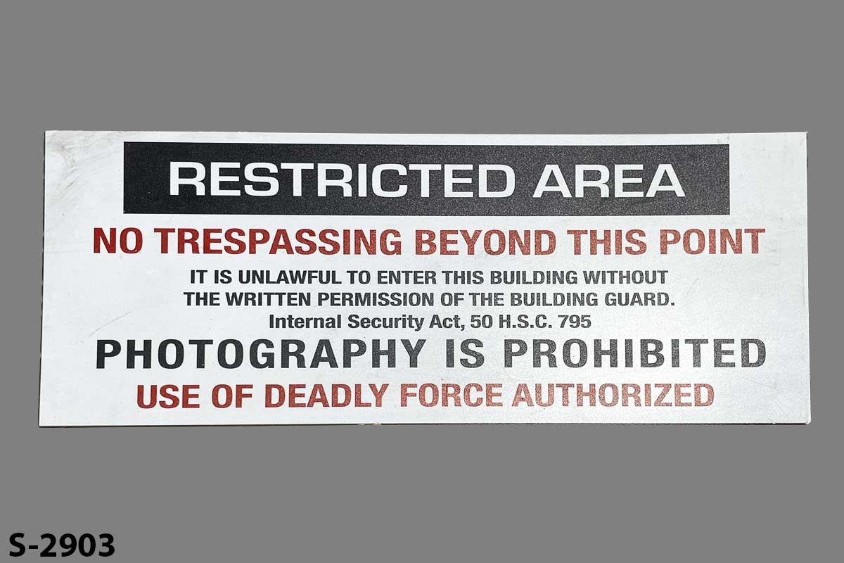 s2903 Restricted Gov't Sign